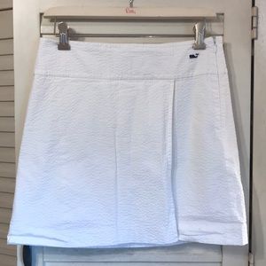 Vineyard Vines White Seersucker Skirt
